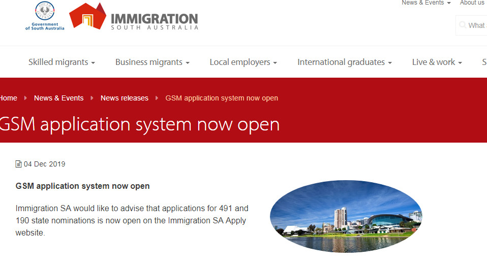 重磅！澳大利亞南澳州擔(dān)保正式開放申請(qǐng)！